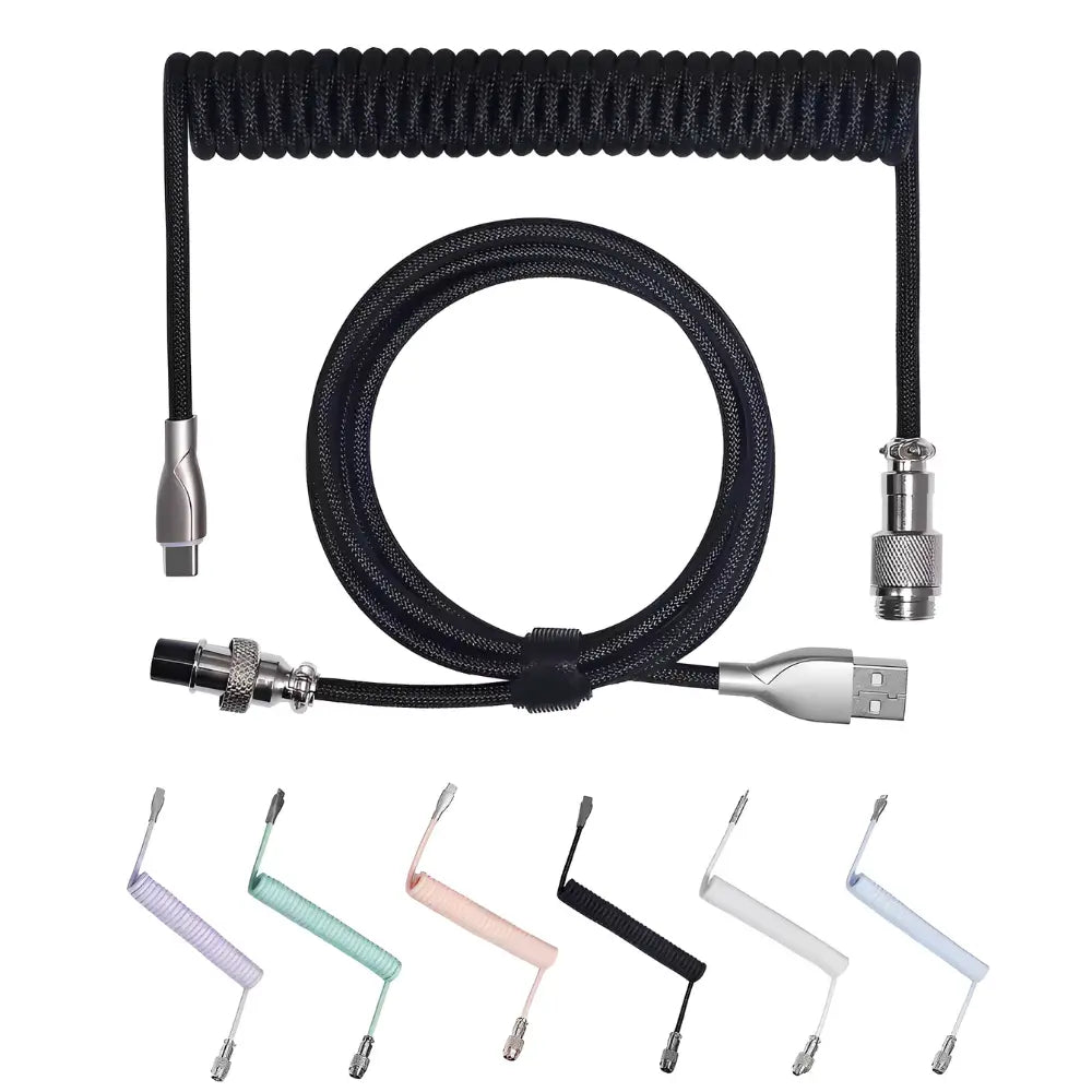 Cabo em Espiral para Teclado USB-C para USB-A