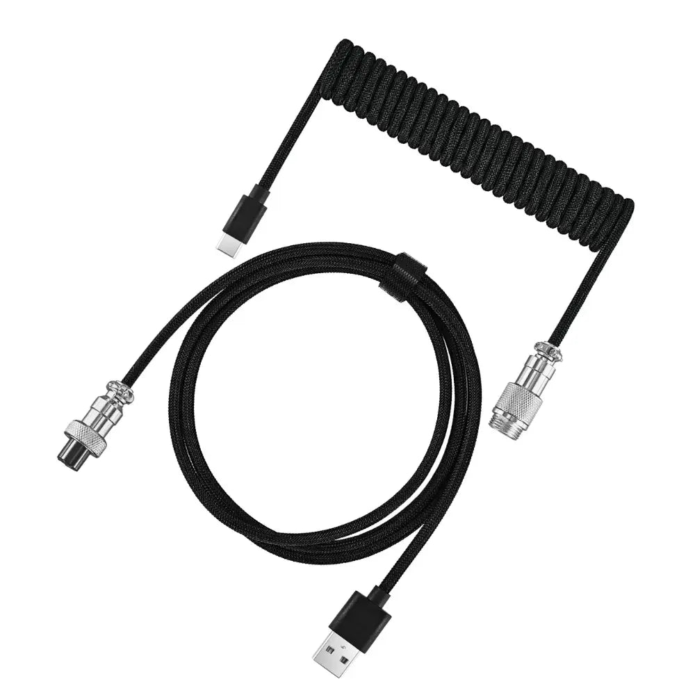Cabo em Espiral para Teclado USB-C para USB-A
